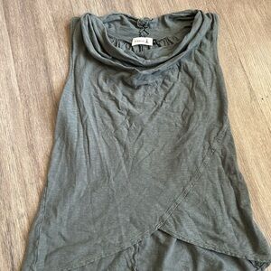 Parul linen Women's Slate Gray Cowl Neck Tank Top